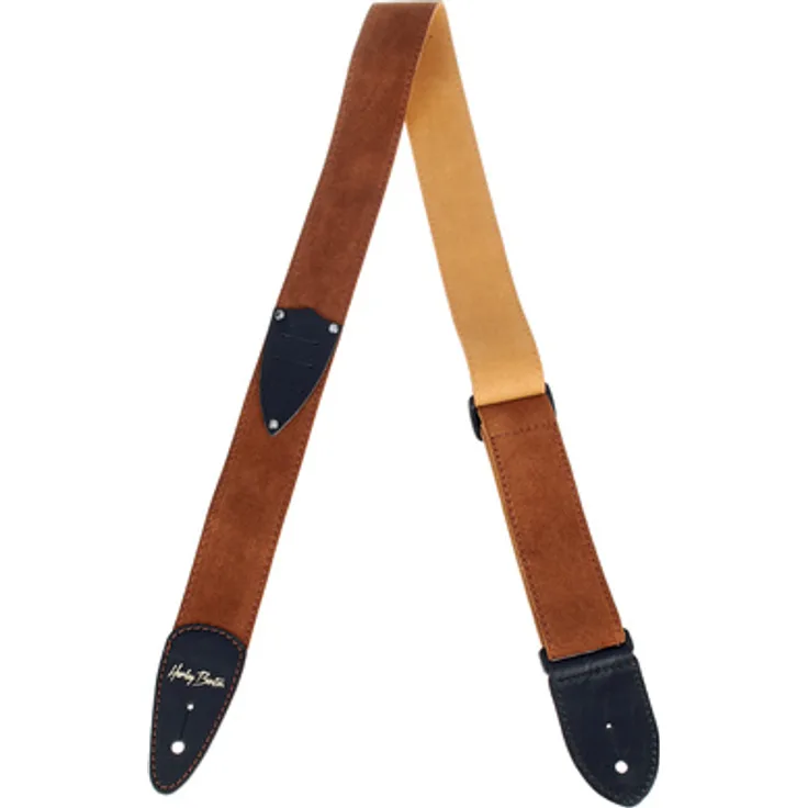 Harley Benton Suede Strap Pickholder BR, Wildleder Gitarrengurt mit Tri-Glide-Einstellung, 5 cm breit, verstellbar bis 140 cm, braun