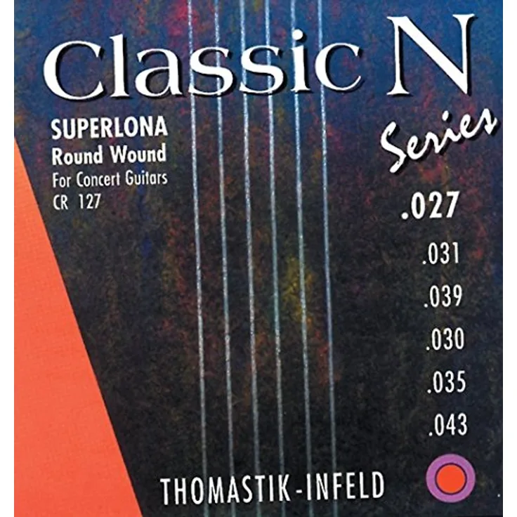 Thomastik Einzelsaite D4 .030, versilberter Kupferdraht CR30 für Klassikgitarre, Superlona light Satz CR128, CR127