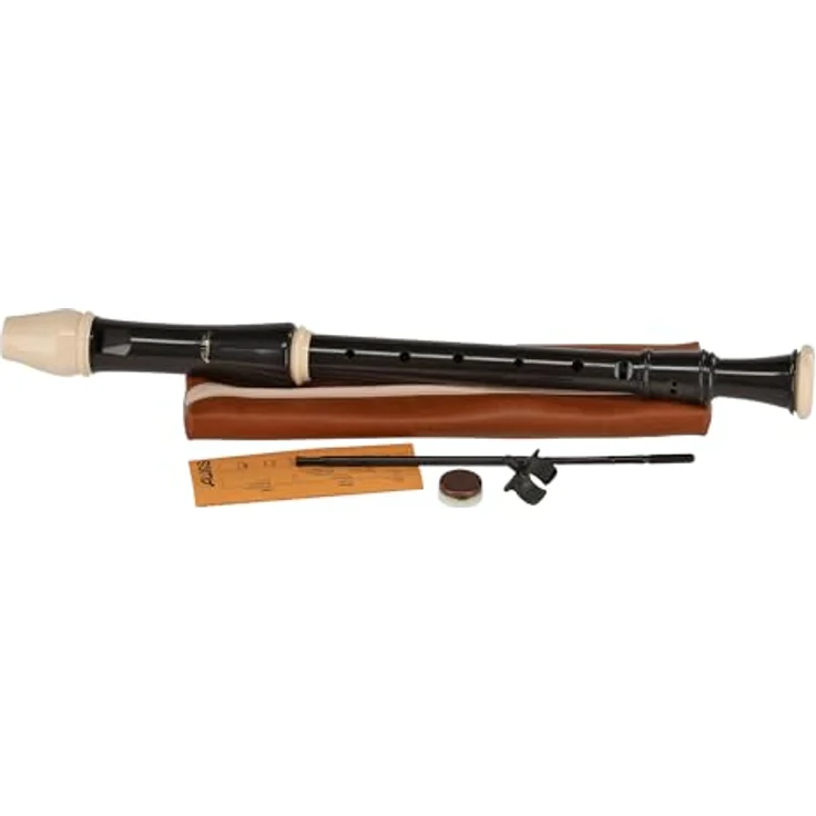 Aulos 209B Robin, Alto Recorder mit barocker Griffweise, Doppelloch und gebogenem Windkanal, dunkelbraun, inkl. Tasche und abnehmbarer Daumenstütze – Bild 1