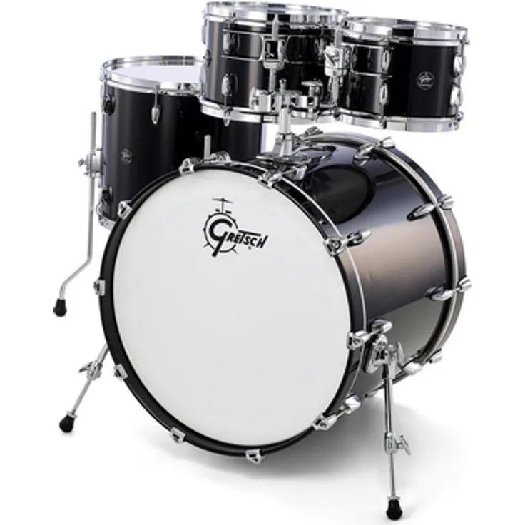 Gretsch Drums Renown Maple Standard RN2-E8246, Schlagzeugset mit 7-lagigen Ahornkesseln, 22" Bass Drum, 10"/12"/16" Toms, Farbe Piano Black