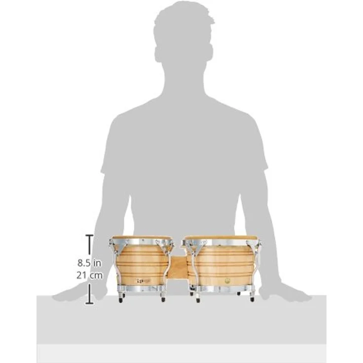 LP 201A-3 Generation III Bongo Set, Siam Oak Wood, 7 1/4 + 9 Zoll, Natural Light Wood Finish, Chrome Hardware – Bild 5