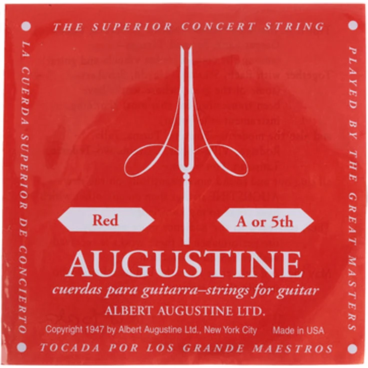 Augustine A-5 String Red Label, Einzelsaite A5 gewickelt, 0,35" / 0,89mm, mittlere Spannung – Bild 1