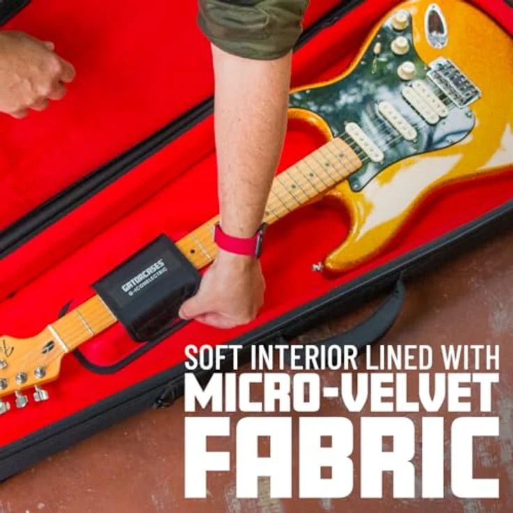 Gator Icon Semi Hollow Guitar BK, Gigbag für Semi Hollow E-Gitarre, witterungsbeständiges schwarzes 1000D Nylon, inklusive Regenhülle und versteckter Tasche – Bild 3