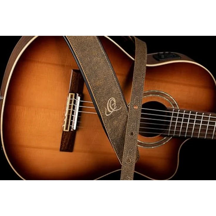 Ortega OSAR-3 Leather Strap BR, handgefertigter Leder-Gitarrengurt in Braun mit Schaumstoffpolsterung, Breite 70 mm, Länge bis 1450 mm – Bild 4