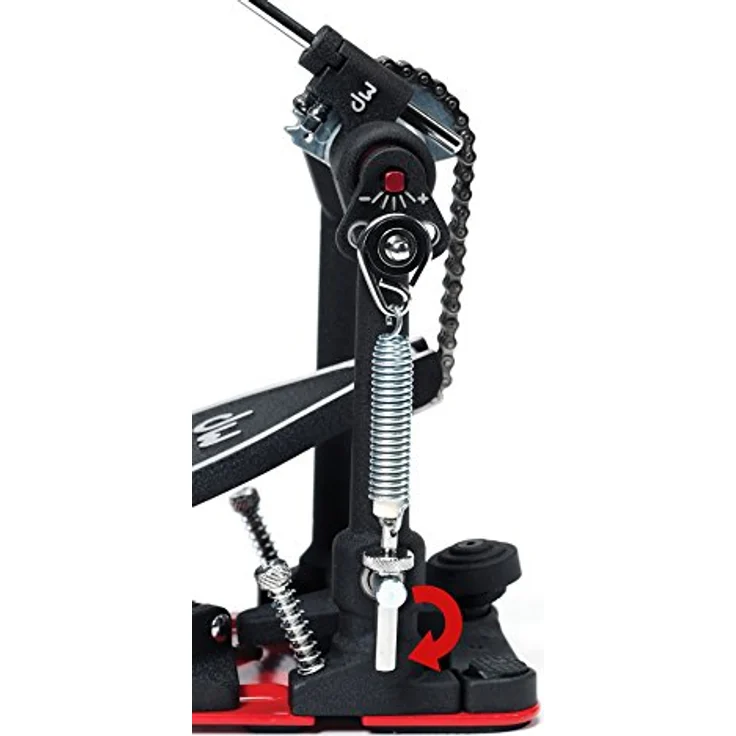 DW 5000AD4 Bass Drum Pedal, Accelerator exzentrisches Ketten Abrollsystem, Dual-Bearing Feder System, Tri-Pivot Klammer, Non-Skid Gummi Grip – Bild 3