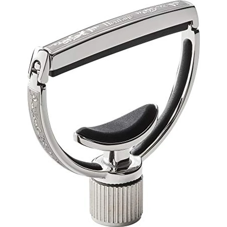 G7th Heritage Guitar Style 3 Capo, Kapodaster mit Adaptive Radius Technology, gravierte Akanthusblätter, geeignet für 44 mm Nussbreite, inklusive Ledertasche und Poliertuch – Bild 1