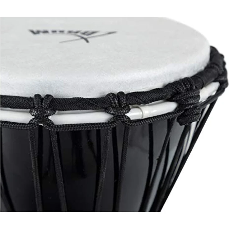 XDrum Primero Junior Djembe 31cm, PVC mit Schnur-Stimmsystem, kompakt und leicht, schwarz – Bild 4