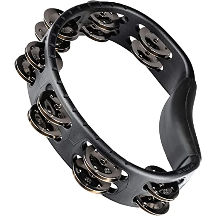 Meinl HTMT1BK Tambourine, ABS Kunststoffrahmen, 2-reihige Edelstahl-Schellen, schwarz – Bild 2