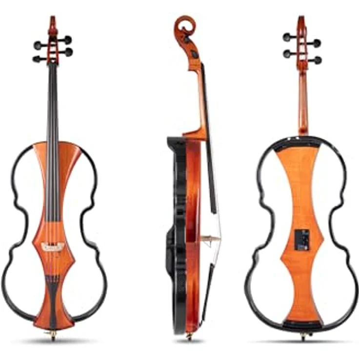 Gewa Novita 3.0 Electric Cello RB, E-Cello mit Sichtlackierung, Korpus aus Linde, Bodenplatte und Hals aus Ahorn, rotbraun – Bild 2