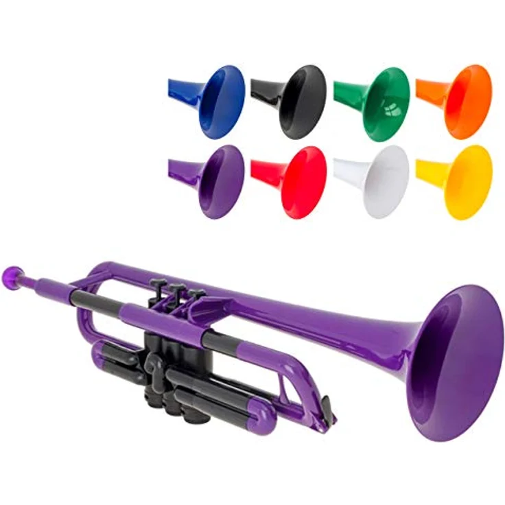 PINSTRUMENTS pTrumpet 700629 Bb-Trompete aus ABS-Kunststoff, mit Tasche und Mundstück, violett – Bild 1