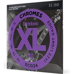 Daddario ECG24 Chromes Gitarrensaiten Set für Jazz Gitarre, geschliffen, verchromter Stahl, Stärken 011-050