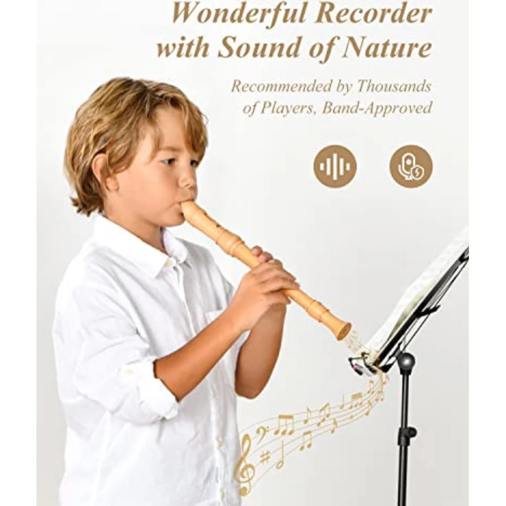 Eastar ERS-31BM Sopran-Blockflöte, 3-teilig, barocke Griffweise, C-Taste, aus Ahornholz, inkl. Hartschalenkoffer und Grifftabelle – Bild 4