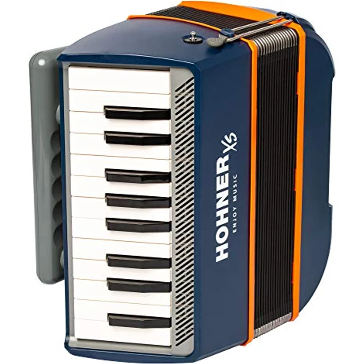 Hohner XS Accordion Piano, Piano-Akkordeon mit 15 Bässen, 21 Diskanttasten, ergonomische Konstruktion, blau – Bild 3
