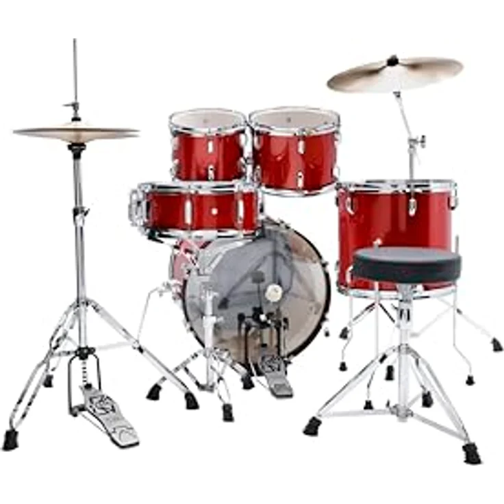 Tama Stagestar 20 5-pcs Kit CDS, Schlagzeugset in Candy Red Sparkle mit 20"x16" Bass Drum und Meinl BCS Beckensatz – Bild 3