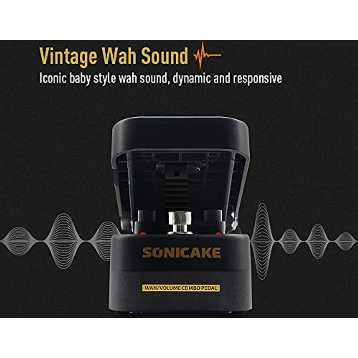 SONICAKE Wah Pedal VolWah, aktives Volume- und Wah-Expression Pedal mit 100% analoger Lautstärke, leichtem und robustem Gehäuse, inkl. zwei LED Anzeigen – Bild 4