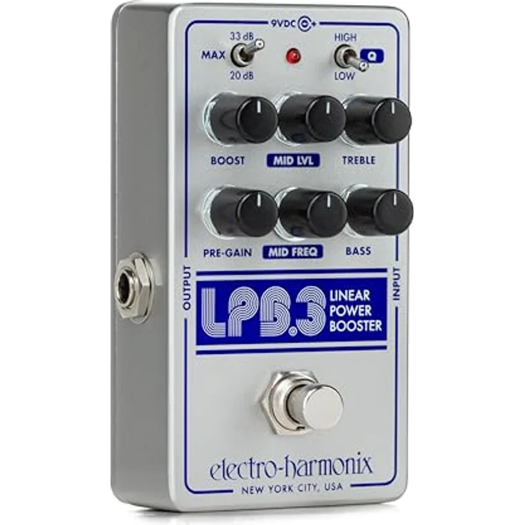 Electro Harmonix LPB-3 Boost & EQ, Gitarren-Effektpedal mit +33dB Clean Boost und 3-Band-EQ – Bild 3