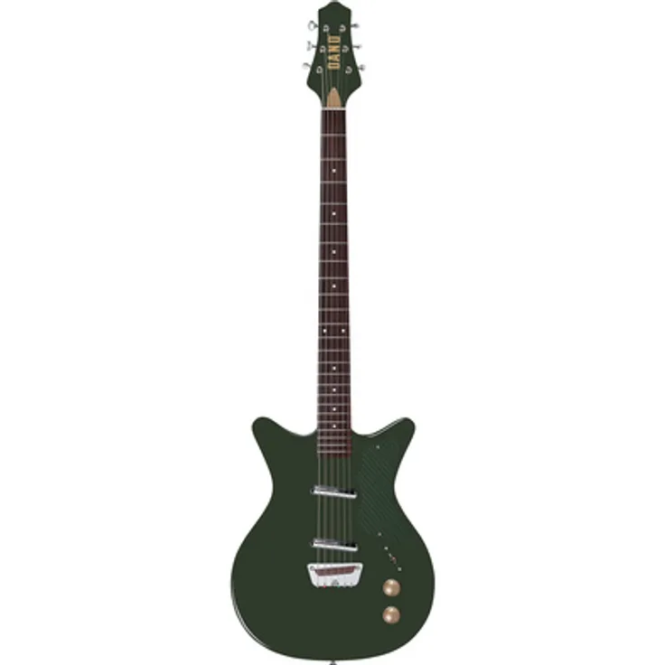 Danelectro Dan O. Cool Green, E-Gitarre mit Semi-Hollow Korpus, 2 Lipstick Tonabnehmer und Palisandergriffbrett, grün