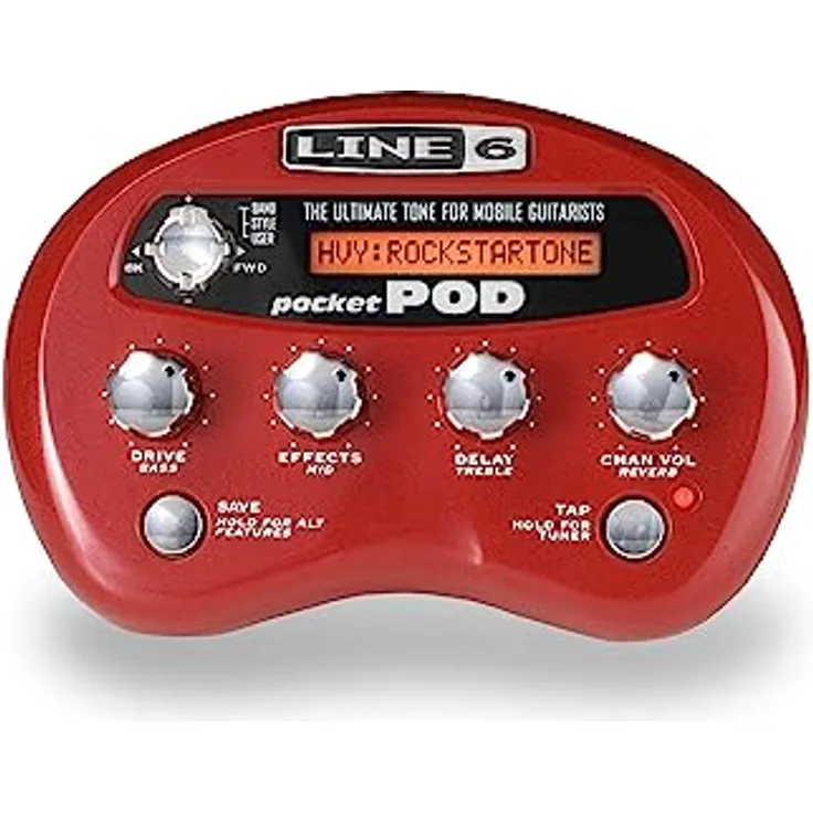 Line6 Pocket Pod, Gitarren-Multieffekte mit 32 Amp Modellen, 16 Effekten und über 300 Presets, schwarz