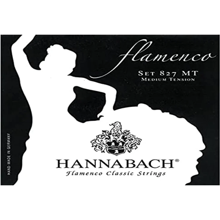 Hannabach Flamenco Serie 827, Klassikgitarrensaiten Medium Tension, 3er Bass Satz, Made in Germany, Silber umsponnen – Bild 1