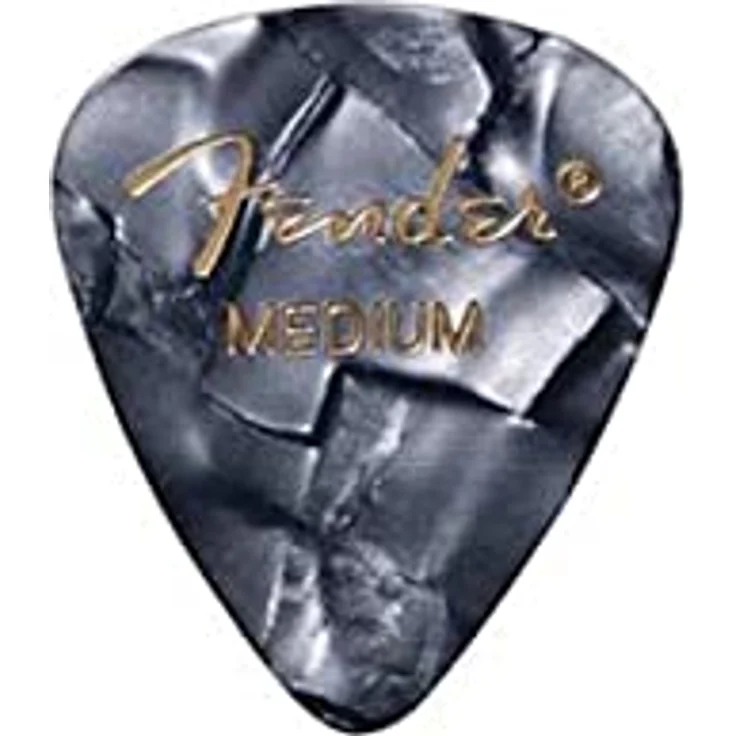 Fender Black Moto Pick Medium, Set mit 12 Plektren in klassischer 351 Form, Schwarz – Bild 1