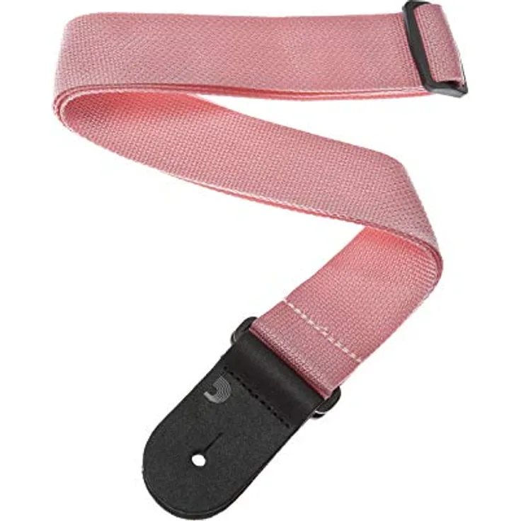 Daddario PWS106 Gitarrengurt, verstellbar von 89cm bis 152cm, 50mm breit, Nylon, Pink mit Lederenden