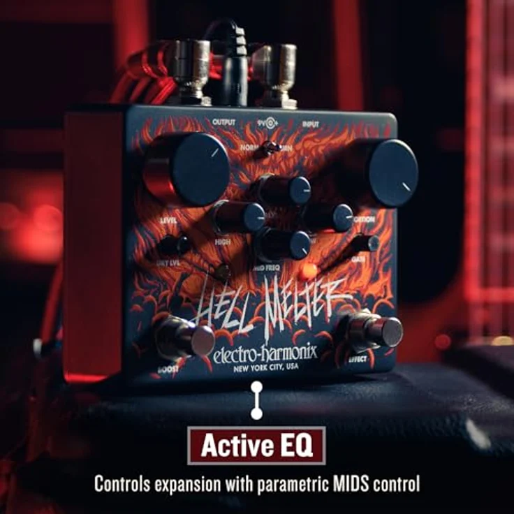 Electro Harmonix Hell Melter Distortion, Overdrive-Pedal für E-Gitarre mit umfassenden Regelmöglichkeiten und Boost-Funktion, made in USA – Bild 9