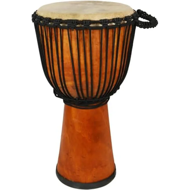 A-Star 12 Zoll Djembe-Trommel, handgefertigt aus Naturholz, Seil gestimmt, 60 cm hoch, 30 cm Durchmesser, Ziegenlederkopf