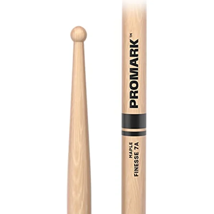 Pro Mark 7A Finesse, Drumsticks aus Ahornholz mit rundem Holzkopf, 40,6 cm lang, 1,35 cm Durchmesser – Bild 2