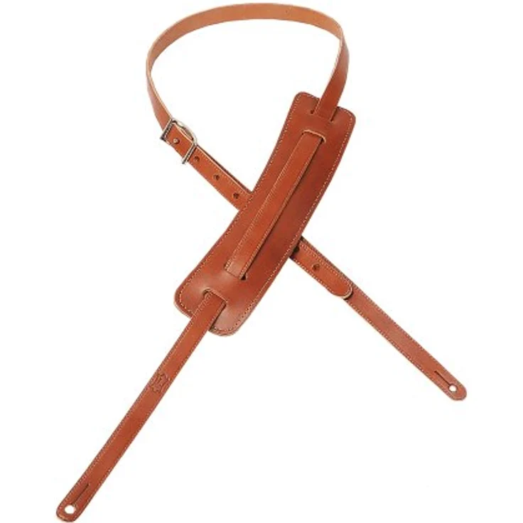 Levys 50's Leather Strap M25-BRN, Gitarrengurt aus pflanzlich gegerbtem Leder, 15 mm breit, Braun, verstellbar von 76 cm bis 140 cm – Bild 2