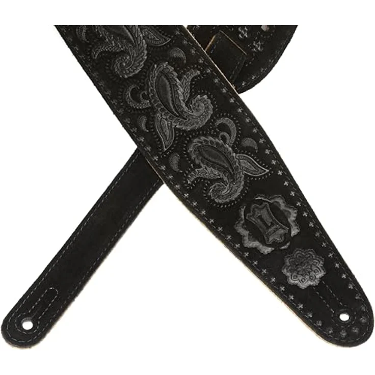 Levys Black Paisley Suede Strap, Gitarrengurt mit Wildleder Innenseite, verstellbar von 94 cm bis 130 cm, schwarz – Bild 2
