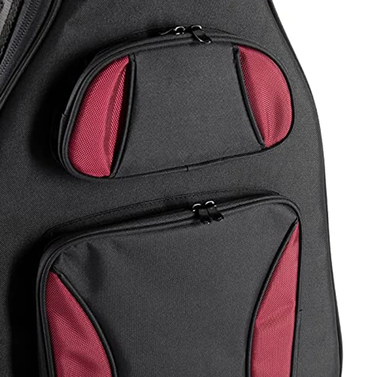 Fame Gigbag für Westerngitarre, Dreadnought und Grand Auditorium, dicke Polsterung, Halsstütze, 3 Zubehörfächer, wetterfest, Rucksackgarnitur, gepolsterter Tragegriff, 107 cm – Bild 4