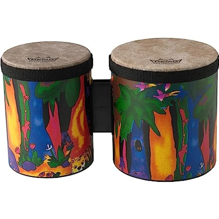 Remo Kid's Bongos KD-5400-01, Rain Forest, 5"/6" Größe, Acousticon Kessel, Fiberskyn 3 Felle – Bild 1