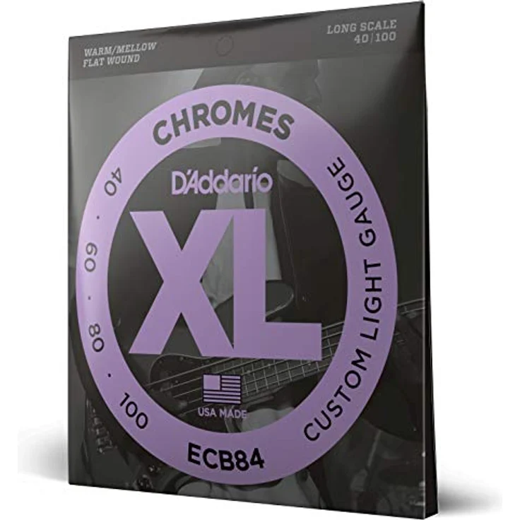D'Addario ECB84 XL Chromes E-Bass Gitarrensaiten, Long, Saitenstärke .040 - .100 Zoll – Bild 1