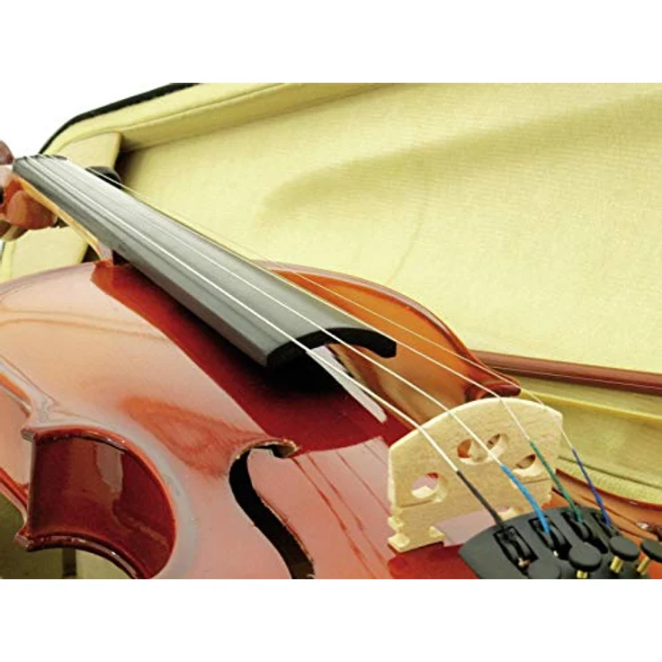 DIMAVERY Violine 4/4 mit Bogen im Kunststoff-Case, Ahorn Korpus, Holzbogen und Holzfrosch – Bild 2