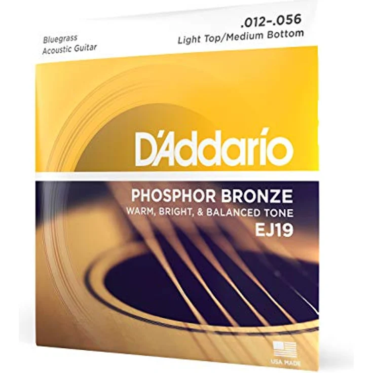 D'Addario EJ19 Phosphorbronze-Saiten für Akustikgitarren, 12-56, korrosionsbeständig, warmer Klang, hergestellt in den USA – Bild 1