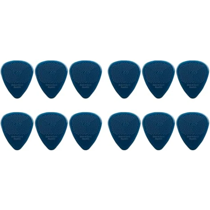 D-Grip Picks Jazz 351 Nylon Plektrum, Cyan 1,60mm, 3D-Grip-Textur, 12 Stück – Bild 1