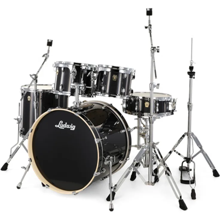 Ludwig Evolution 22" Moon Dust, Schlagzeugset mit Pappel-Kesseln, inkl. Evolution Hardwarepack