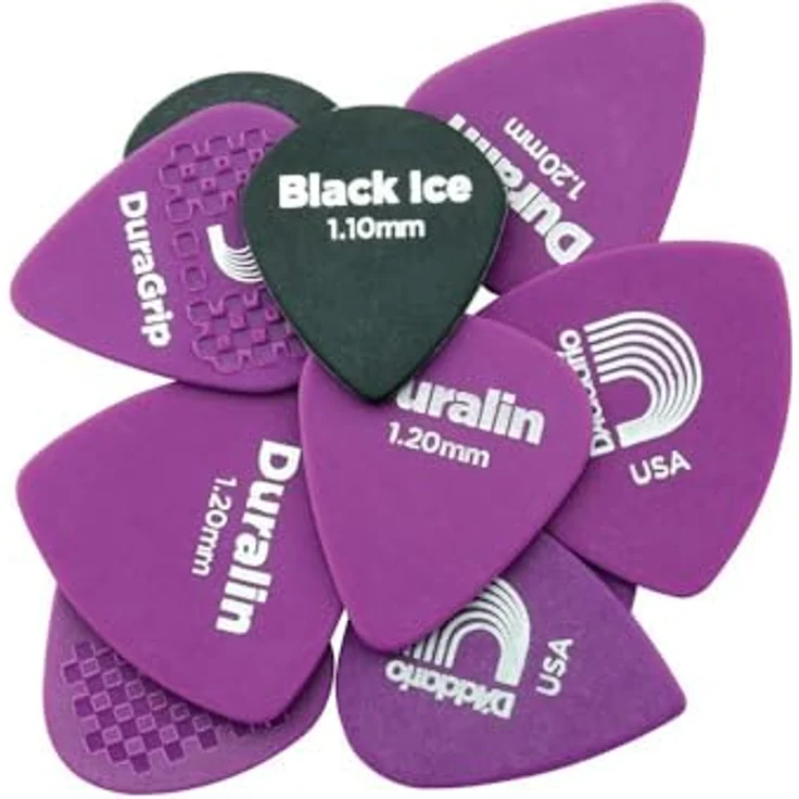 Daddario XDPR6-10 Duralin Picks Heavy, Plektrum Set aus Duralin, Stärke 1,20mm, Black Ice, mit verschiedenen Formen – Bild 3
