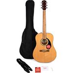 Fender FA-115 II Dreadnought Pack, Westerngitarre mit Fichtendecke und Mahagoni-Boden, inkl. Gig Bag und 3 Monate Fender Play Abo, Natur Hochglanz