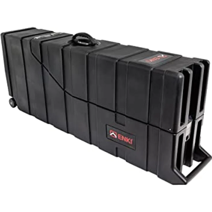Enki AMG-2 Double Guitar Case 3.Gen, Gitarrenkoffer für 2 E-Gitarren mit EVA Schaumstoffeinlage, rotationsgeformtes Polyethylen, abnehmbarer Deckel, Sicherheitsverschluss, schwarz – Bild 1