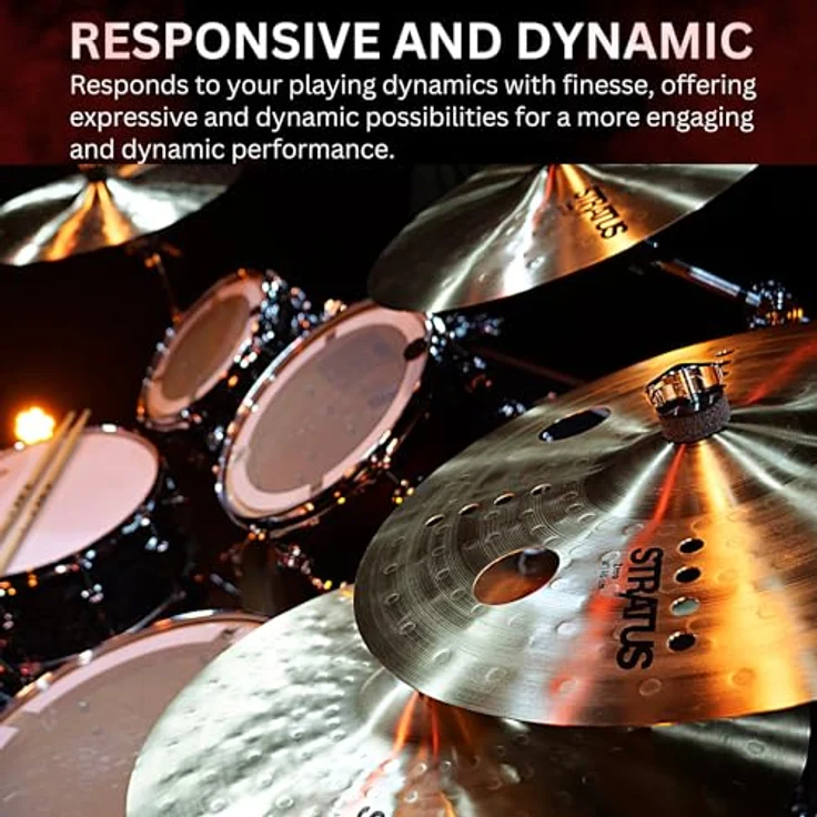 Sabian 18" Stratus Zero, Effektbecken aus B20 Bronze mit O-Zone und Aero Lochung, explosiver Klangcharakter – Bild 7