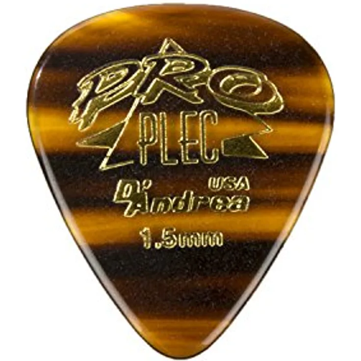 dAndrea Pro Plec-351 Shape, Plektrum Set mit 12 Stück, 1,5 mm Stärke, Thermoplastik, Shell Finish, hergestellt in den USA