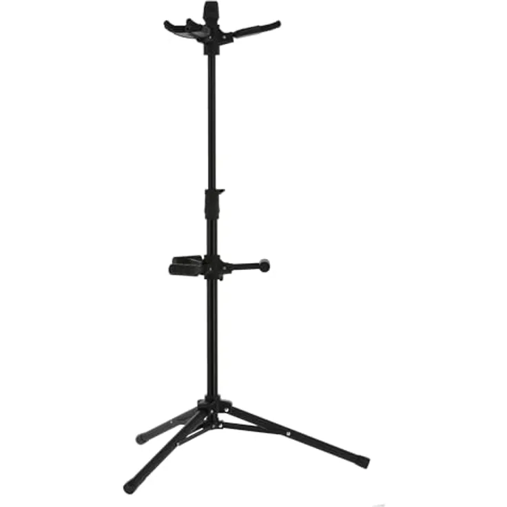 Gewa TripleGrip GS-83 Gitarrenständer für bis zu 3 Akustik- & E-Gitarren, höhenverstellbar 76-119 cm, zusammenlegbar, rutschhemmende Silikonpolsterung