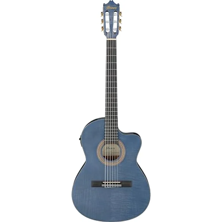 Ibanez GA5FMTCE-OB, Konzertgitarre mit Sapele Korpus und geflammter Ahorn-Decke, Open Pore Blueberry, Cutaway, AEQ-2T Preamp mit Stimmgerät