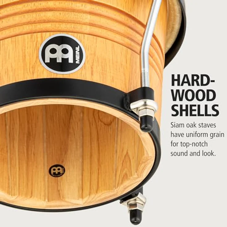 Meinl Marathon Bongos SNT-M, 6 3/4" Macho und 8" Hembra, Gummibaum-Kessel, Super Natural Finish, handselektierte Büffelfelle, inklusive Stimmschlüssel und Öl – Bild 2