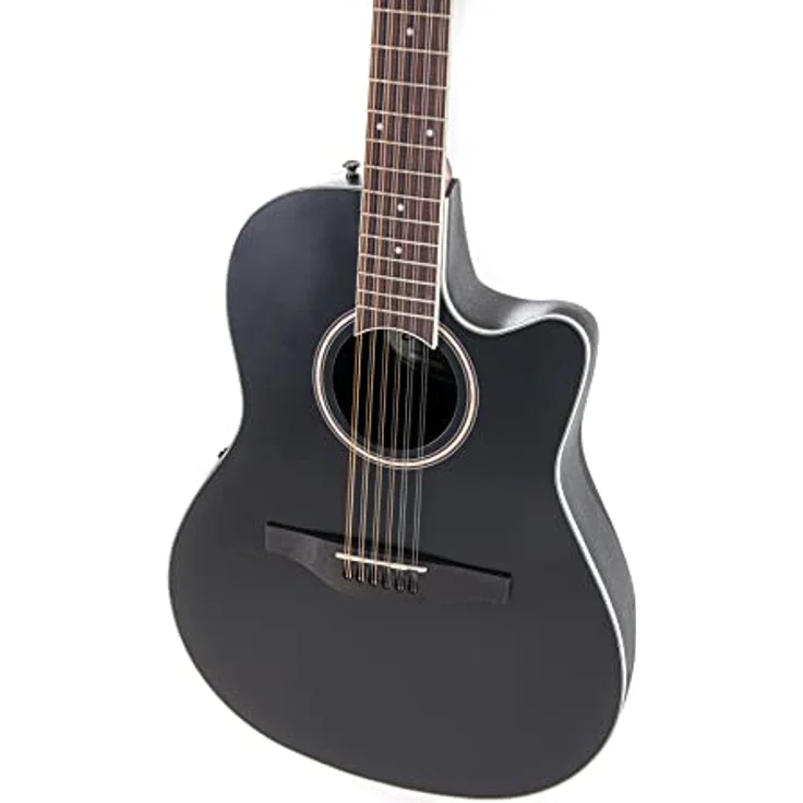 Applause E-Akustikgitarre Traditional AB2412 Mid Cutaway 12-string, Black Satin, Fichtendecke, AP3TP Preamp mit 3-Band EQ, Lyrachord Roundback Korpus – Bild 4