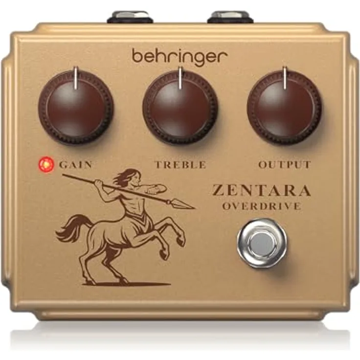 Behringer Zentara Overdrive, Overdrive-Pedal für E-Gitarre mit analogem Schaltkreis und Soft-Clipping Germanium-Dioden, erhöhtem Headroom, Gain-, Treble- und Output-Regler