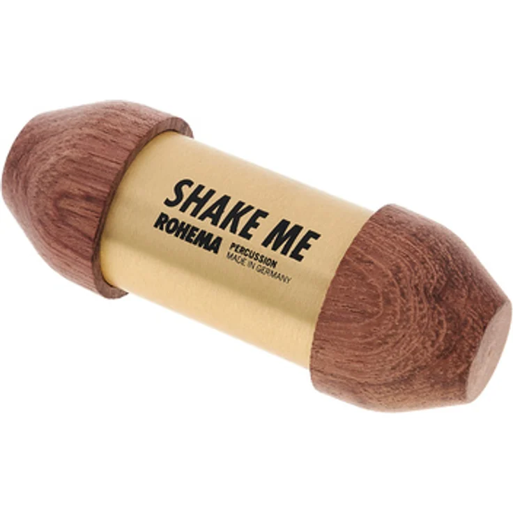 Rohema Brass Shaker mp, Messing-Zylinder mit Jatoba Holzseiten, mittel, 95mm lang, 30mm Durchmesser, Made in Germany – Bild 1