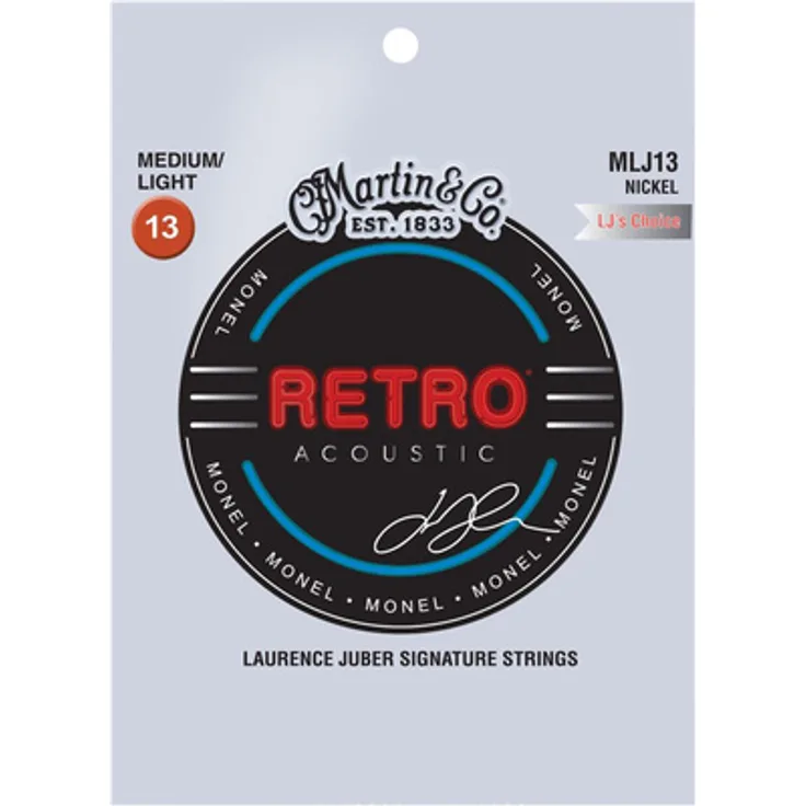 Martin Guitar Retro MLJ-13, Gitarrensaiten für Westerngitarre, Medium Light Tension, Roundwound, Saitenstärken 013-056