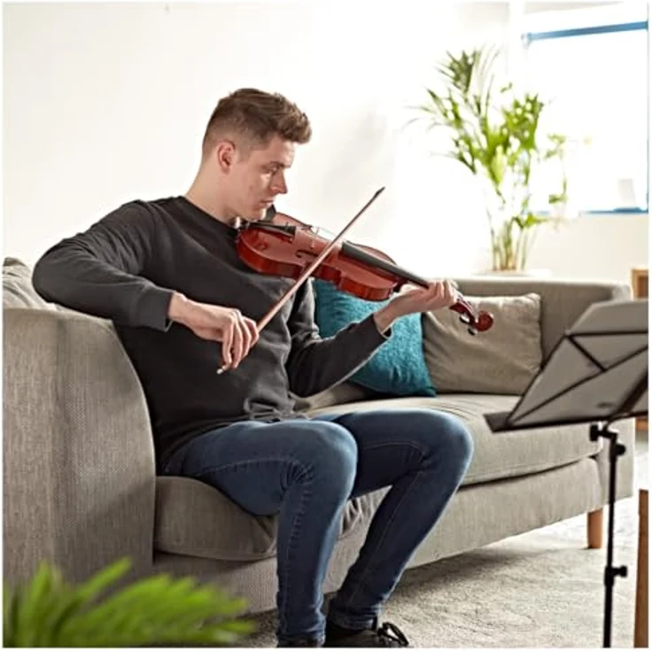 Gear4music Schüler-Violine 4/4, hochwertige Anfängervioline aus Tonhölzern mit leichter Spielbarkeit und Feinstimmern, inkl. Bogen und Koffer – Bild 4